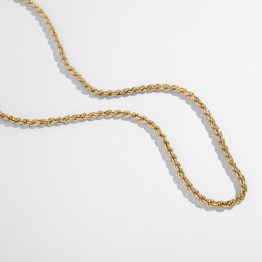 THICK ROPE CHAIN NECKLACE | 14K GOLD