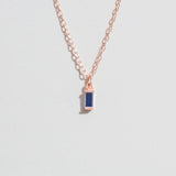 SAPPHIRE BAGUETTE STATION NECKLACE | 14K GOLD