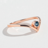 SOLITAIRE CHEVRON RING | 14K GOLD | AQUAMARINE