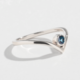 SOLITAIRE CHEVRON RING | 14K GOLD | AQUAMARINE