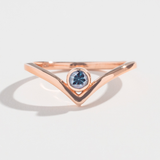 SOLITAIRE CHEVRON RING | 14K GOLD | AQUAMARINE
