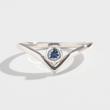 SOLITAIRE CHEVRON RING | 14K GOLD | AQUAMARINE