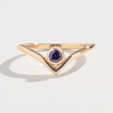 SOLITAIRE CHEVRON RING | 14K GOLD | TANZANITE