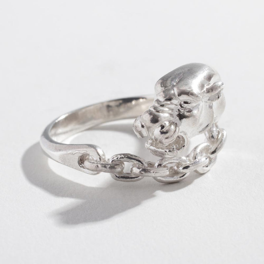 VINTAGE PANTHER IN CHAINS RING | SILVER