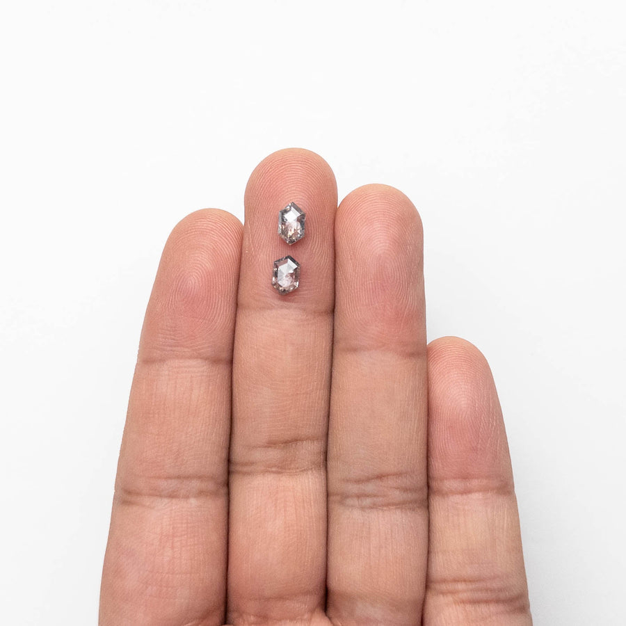1.18cttw 2pc 6.83x4.27x2.34mm 6.51x4.35x2.07mm Hexagon Rosecut Matching Pair 23189-06