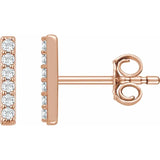 FRENCH SET 6-STONE BAR STUDS | 14K | NATURAL DIAMOND