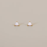 JaxKelly - Mini Energy Gem - White Opal - Gold Earrings