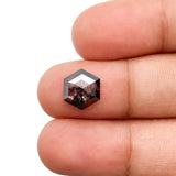 1.71ct | Salt & Pepper Hexagon Shape Rose Cut Lab Diamond
