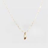 PAPERCLIP CHAIN WITH GOLD NUGGET CHARM | 14K GOLD
