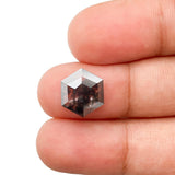 2.47ct | Salt & Pepper Hexagon Shape Step Cut Lab Diamond