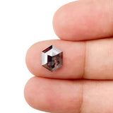 1.17ct | Salt & Pepper Hexagon Shape Step Cut Lab Diamond