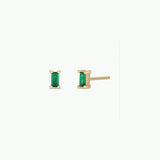 EMERALD CZ BAGUETTE STUDS