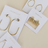 GOLD LONG OVAL HOOP EARRINGS