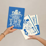 BLUE FLOWER BOUQET NOTEBOOK TRIO