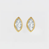 BEZEL SET MARQUIS STUDS | 14K | NATURAL DIAMOND
