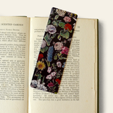 GARDEN FLOWERS | DOUBLE SIDED BOOKMARK WITH VINTAGE MARBLING