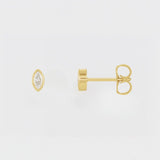 BEZEL SET MARQUIS STUDS | 14K | NATURAL DIAMOND