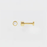 BEZEL SET DIAMOND FLAT BACK STUDS | 14K GOLD