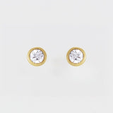 BEZEL SET DIAMOND FLAT BACK STUDS | 14K GOLD