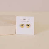 PUFFED HEART STUDS