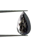 1.18ct | Salt & Pepper Pear Shape Rose Cut Lab Diamond