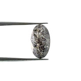 1.12ct | Salt & Pepper Oval Shape Rose Cut Lab Diamond