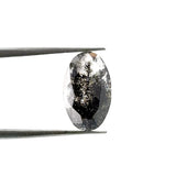 1.63ct | Salt & Pepper Oval Shape Rose Cut Lab Diamond