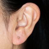THREE BEAD STUDS | 14K