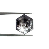 1.48ct | Salt & Pepper Hexagon Shape Rose Cut Lab Diamond