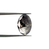 1.74ct | Salt & Pepper Oval Shape Rose Cut Lab Diamond
