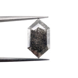 2.22ct | Salt & Pepper Hexagon Shape Rose Cut Lab Diamond