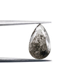 1.08ct | Salt & Pepper Pear Shape Rose Cut Lab Diamond