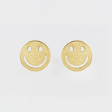 SMILEY FACE STUDS | 14K