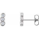 BEZEL SET THREE STONE STUDS | 14K | NATURAL DIAMOND