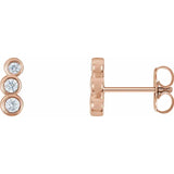 BEZEL SET THREE STONE STUDS | 14K | NATURAL DIAMOND