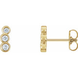 BEZEL SET THREE STONE STUDS | 14K | NATURAL DIAMOND