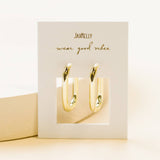 JaxKelly - Gold Hoop - Large Rectangle - Earrings