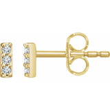 FRENCH SET 3-STONE BAR STUDS | 14K | NATURAL DIAMOND