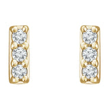 FRENCH SET 3-STONE BAR STUDS | 14K | NATURAL DIAMOND