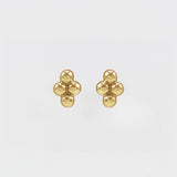 FOUR BEAD FLAT BACK STUDS | 14K GOLD