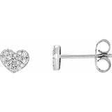 NATURAL DIAMOND HEART STUDS | 14K GOLD