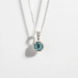 MATRIX HALO NECKLACE | AQUAMARINE