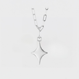 ENGRAVABLE STAR PAPERCLIP CHAIN NECKLACE