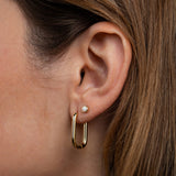 JaxKelly - Gold Hoop - Large Rectangle - Earrings