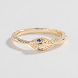 OUROBOROS SNAKE RING | 14K GOLD & SAPPHIRE