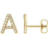PAVÉ "A" INITIAL STUD | 14K | NATURAL DIAMOND