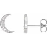CRESCENT MOON STUDS | 14K | NATURAL DIAMOND