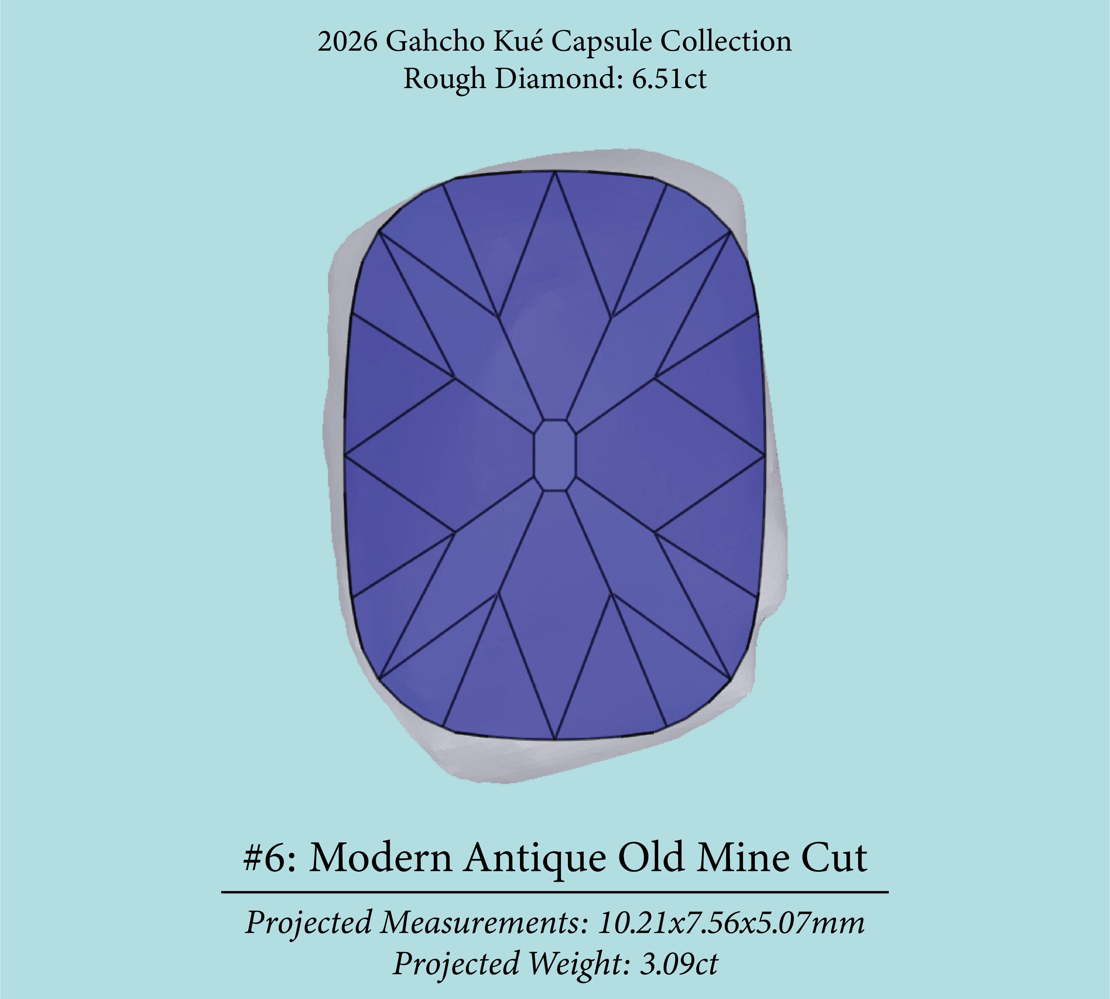 6.51ct VVS2 K Pre-Cut Canadian Champagne Diamond 27937