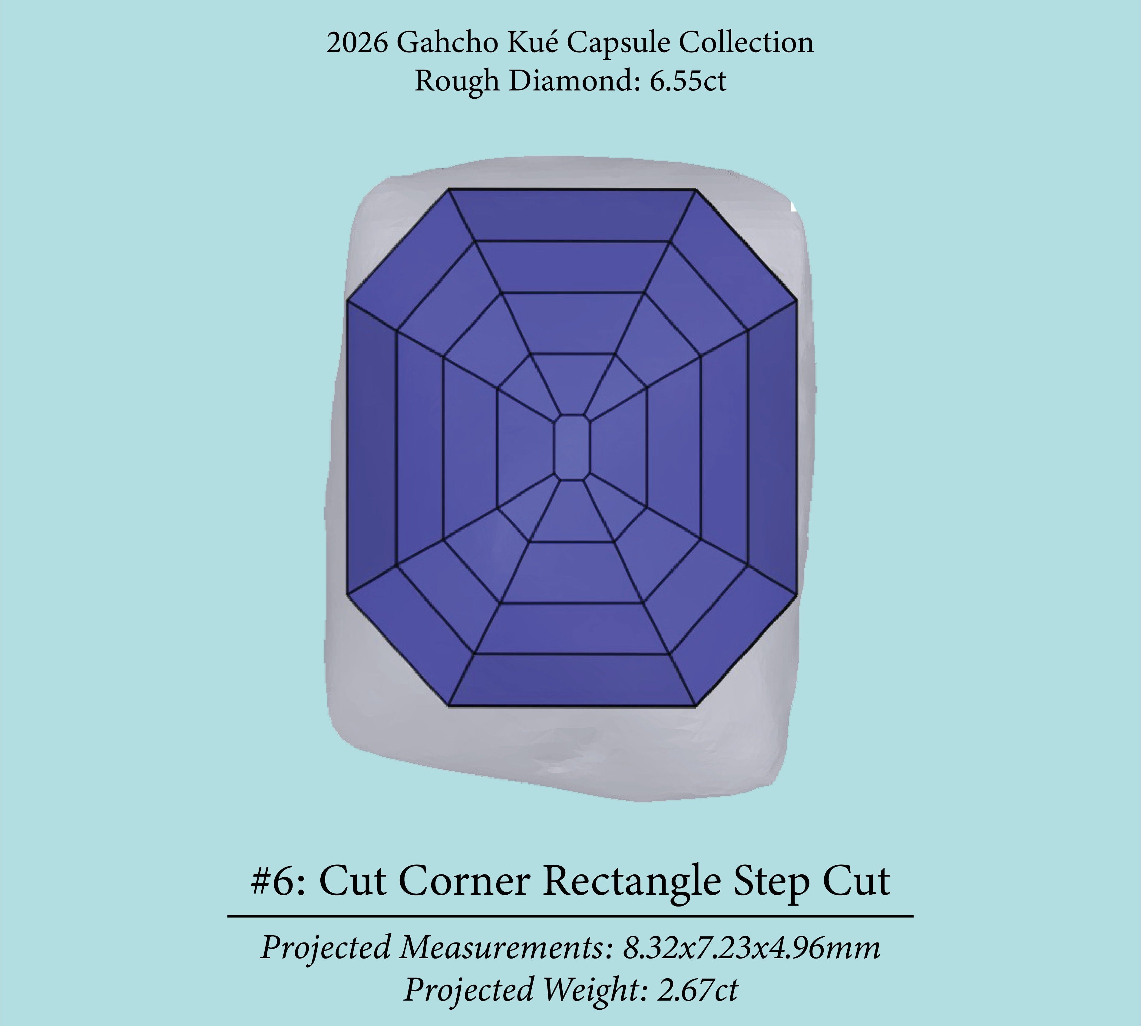6.55ct VVS2 L Pre-Cut Canadian Champagne Diamond 27940