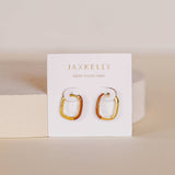 COLOR DIPPED HOOPS | BROWN ENAMEL